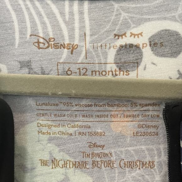 Little Sleepies Nightmare Before Christmas Jack and Crew Zippy 6-12m - Picture 4 of 4